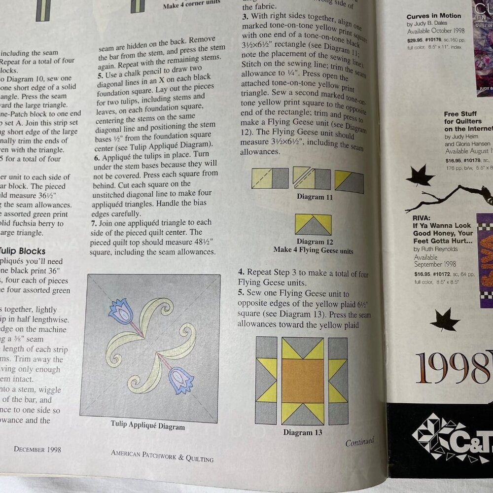 American Patchwork Quilting Crafting Magazine Dec 1998 Issue 35  Vol 6  No 6 u - Picture 10 of 11